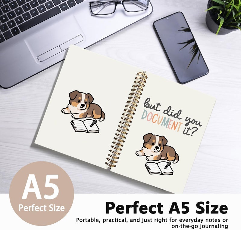 WLIANG Funny Australian Shepherd Notebook Journal Gifts for Women & Men, Australian Shepherd Gifts Notebooks for Women, But Did You Document It Hardcover Spiral Notebook 5.5x8.3 Inch - Image 2